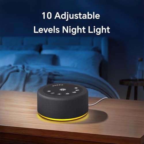 Sound Machine White Noise Brown Noise Machine Night Light 30 Non Looping Sounds 12 Lights 5 Timers Sleep Sounds Machine 36 Adjustable Volume Memory Function for Baby Kids Adult Home Office Travel