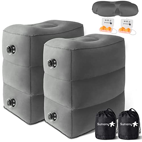 Inflatable Foot Rest Pillow for Airplane Travel