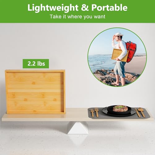 Bamboo Bed Tray Table with Folding Legs