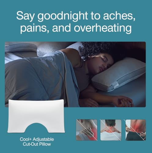 Cool+ Cut Out Adjustable Pillow King with Cooling Gel & Shoulder Cut