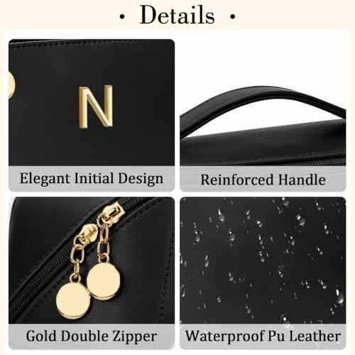 Initial Makeup Bag Personalized Gift for Women Teen Girls