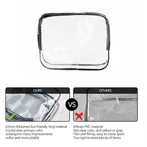 2Pcs Crystal Clear PVC Travel Toiletry Bag Kit for Women Men (2 Count)