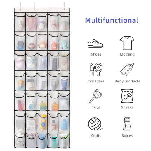 35 Pockets Over the Door Shoe Organizer