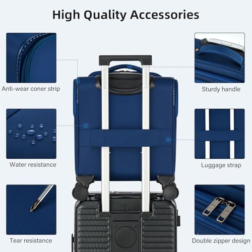 16 Inch Underseat Small Carry On Luggage with Spinner Wheels