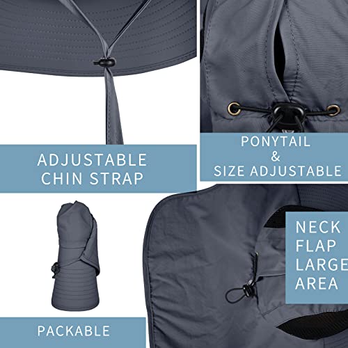 Sun Hat for Men Women with Neck Flap
