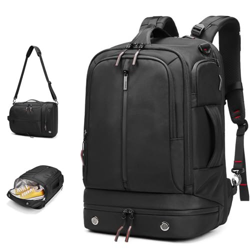 16 Inch Laptop Backpack Water Resistant Carry On Daypack Backpack Anti Theft Travel Rucksack Backpack with Shoe Compartment Shoulder Strap for Men Women