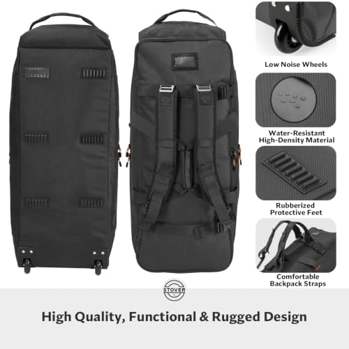 100L U Zip Rolling Duffel Bag with Wheels