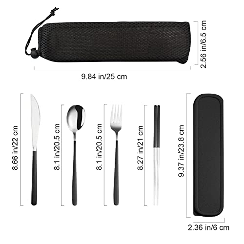 4 Piece Portable Travel Utensils Set with Case 18 (4 Count)