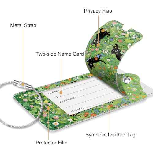 Luggage Tags Privacy Cover ID Label for Travel Bag Suitcase (2 Count)