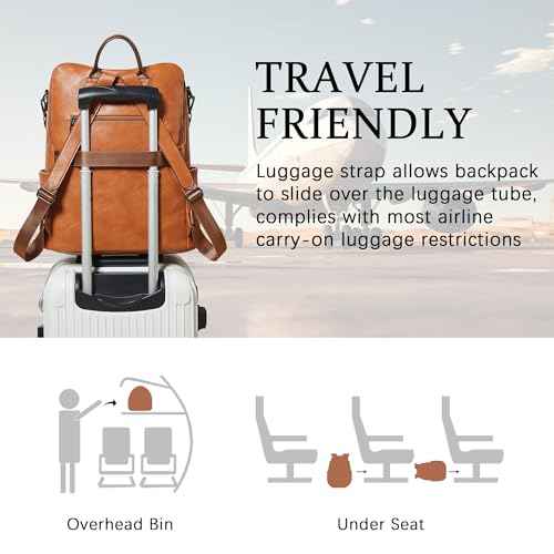 Vegan Leather Laptop Backpack for Women 15.6 inch Work Backpack Fashion Travel Backpack Purse for Business College