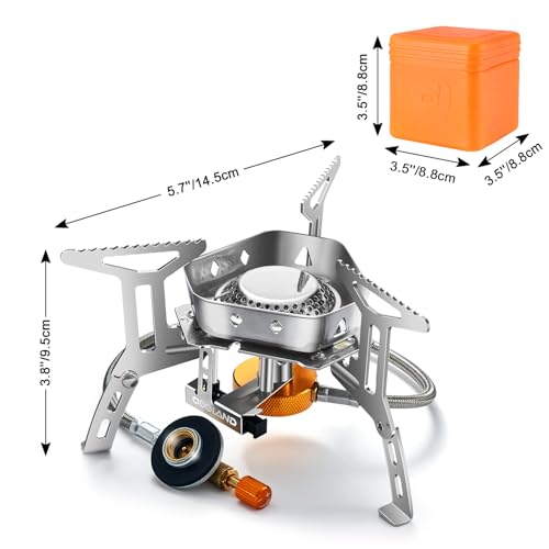 3500W Windproof Camp Stove Camping Gas Stove with Fuel Canister Adapter