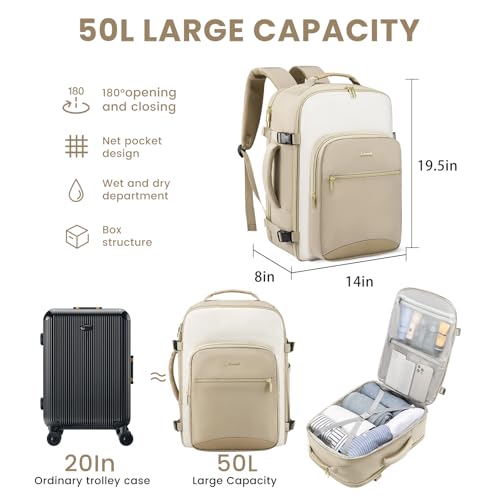 50L Travel Backpack for Women & Men