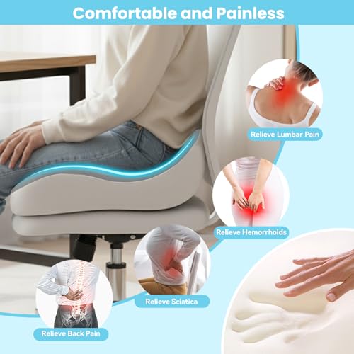 Seat Cushion Memory Foam for Sit Bone and Back Pain Relief