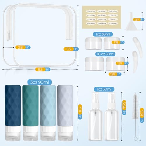 16pack Travel Bottles for Toiletries (16 Count)