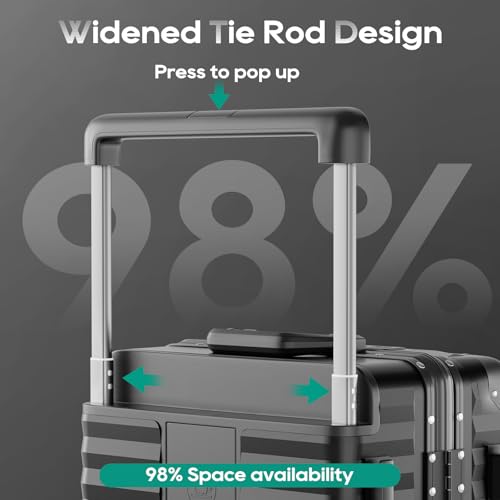 20 Inch Carry on Luggage with Aluminium Frame and Front Pocket