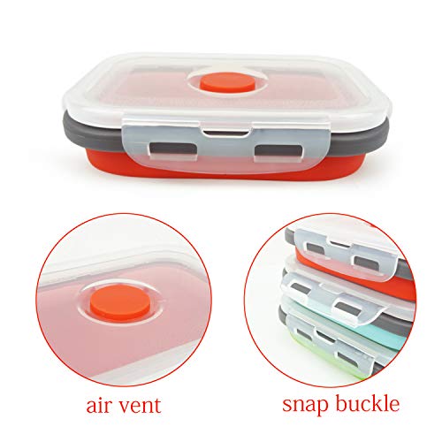 ECOmorning 3 Piece Silicone Food Storage Containers Collapsible Silicone Bowl with Airtight Silicone Lids
