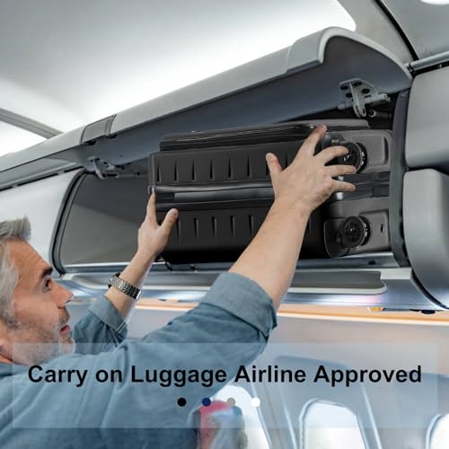 20 Inch Carry On Luggage 22×14×9 Airline Approved with Front Pocket