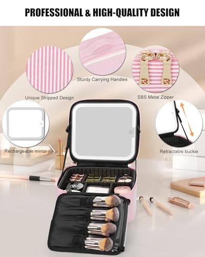 Travel Makeup Bag With LED Mirror