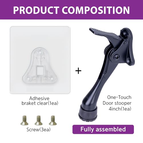 Door Stopper with Adhesive Bracket Stickers