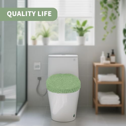 Microfiber Elongated Toilet Seat Cover 19.5"x 15" Machine Washable