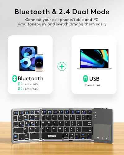 Foldable Bluetooth Keyboard with Touchpad