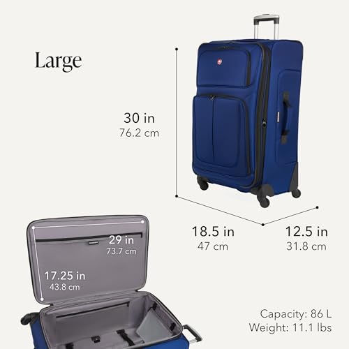 Sion Softside Expandable Spinner Luggage Durable Lightweight Travel Suitcase (2 Piece)