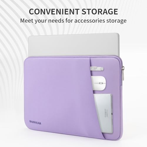 RAINYEAR 13.3 Inch Laptop Sleeve Padded Case Cover with Pocket