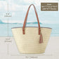 Large Beach Tote Bag with Zipper Straw Handbags for Women Summer Woven Shoulder Bag for Holiday Shopping Travel