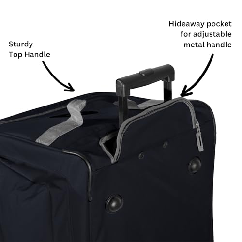 22 inch Carry On 8 Pockets Wheeled Rolling Duffel Bag Water Resistant Luggage Lightweight Travel Suitcase with Retractable Handle