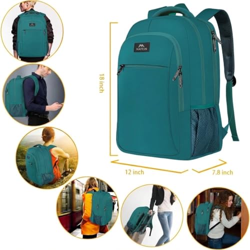 Peacock Blue Slim Laptop Backpack