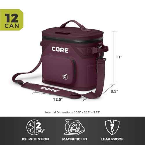 Magnetic Leak Proof 12 Can Soft Cooler with Waterproof ZipperInsulated Bag Portable Ice Chest Box