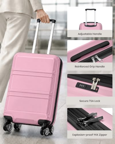 Carry On Luggage 22x14x9 Airline Approved with Spinner Wheels