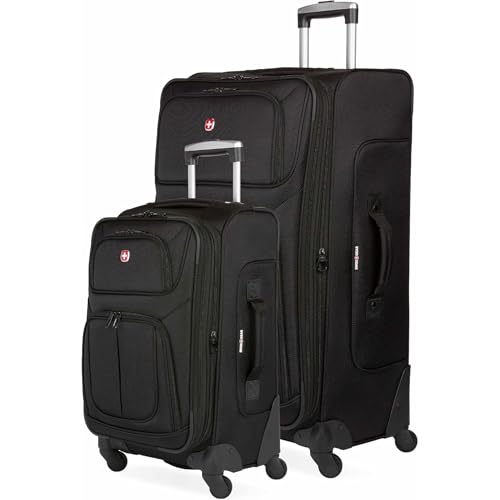 Sion Softside Expandable Spinner Luggage Durable Lightweight Travel Suitcase (2 Count)