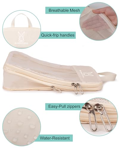 8 Set Space Saving Compression Packing Cubes Lightweight Packing Cube Begie