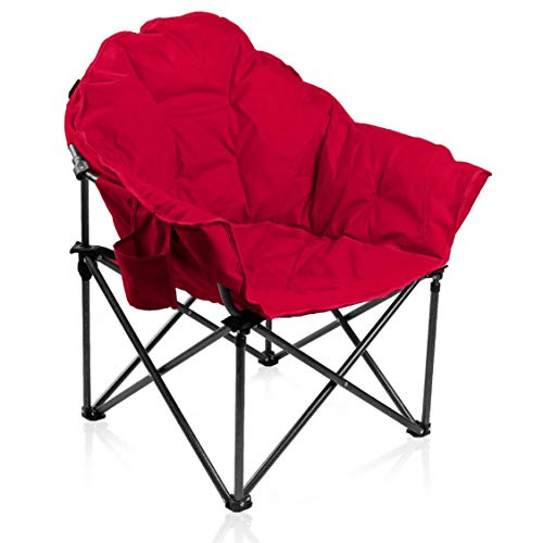 Oversized Moon Saucer Chair with Folding Cup Holder and Carry Bag