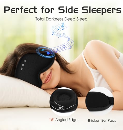 Bluetooth Sleep Mask with 2 Removable 3D Contoured Cup