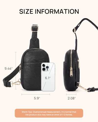 Crossbody Bags for Women Leather Cross Body Sling Bag for Woman Travel Black