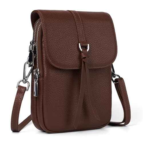 Genuine Leather Small Crossbody Bags for Women Cell Phone Purse
