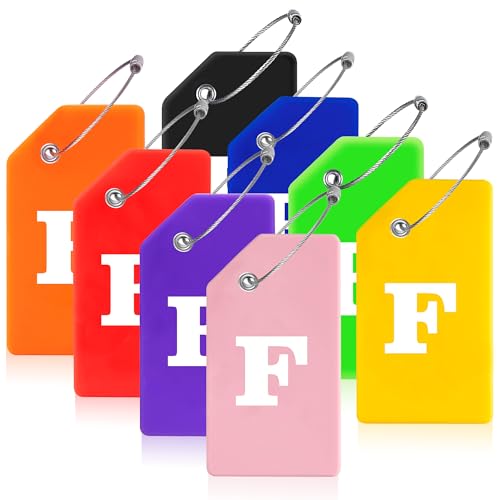 8 Pack Initial Luggage Tags for Suitcases Airplane Travel Essentials (8 Count)