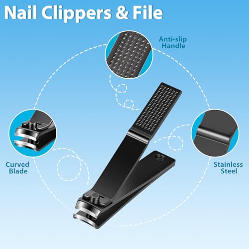 Tweezers Set for Men 9 Pcs Nail Clipper Kit with Case for Grooming (9 Count)
