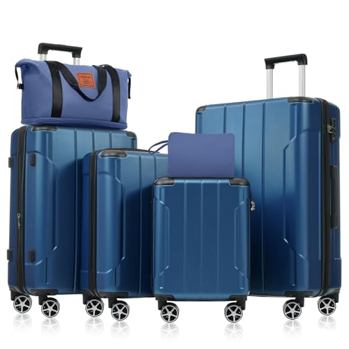 Luggage Set 6 Piece Expandable Lightweight ABS Hardshell Travel Suitcases with Wheels