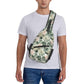 Sling Bag Tropical Leaf Pattern Hiking Daypack Crossbody Shoulder Backpack Travel Chest Pack for Men Women