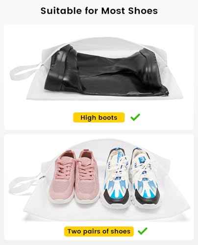 2 Pack Extra Large Transparent Shoe Bags for Travel with Zipper (2 Count)