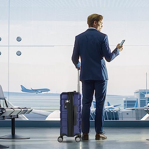 Hardside Expandable Carry On Luggage with Spinner Wheels & Built