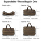 Expandable Carry On Luggage Suitcases with Wheels Foldable Duffle Bag for Travel Carry On suitcase Weekend Bag for Women Men（Coffee）
