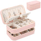 Small Travel Jewelry Box with Double Zipper