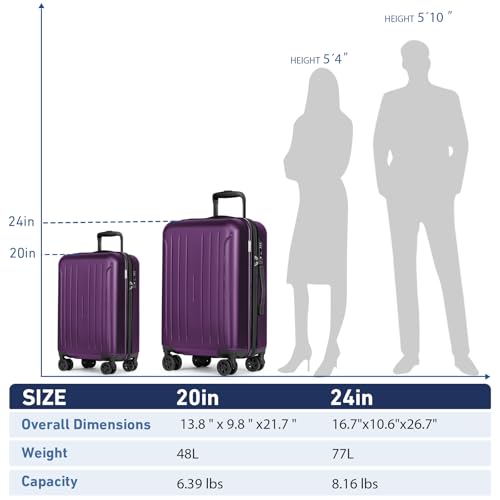 Carry on luggage 22x14x9 Airline Approved Suitcase