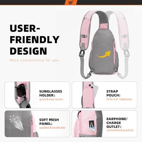 Sling Bag RFID Crossbody Sling Backpack Cross Body Shoulder Bag Travel Hiking Daypack for Women Men