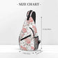Sling Bag Floral Vintage Hiking Daypack Crossbody Shoulder Backpack Travel Chest Pack for Men Women