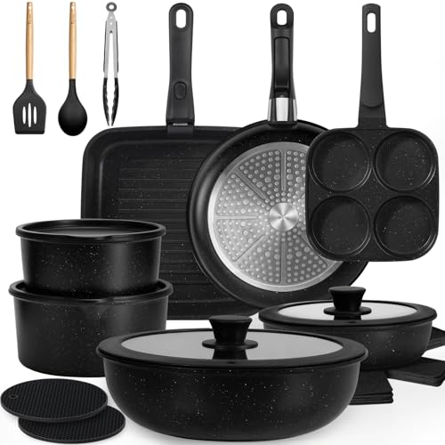 24 Piece Nonstick Pots and Pans Set